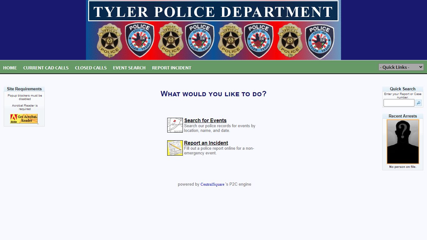 Tyler Police Department P2C